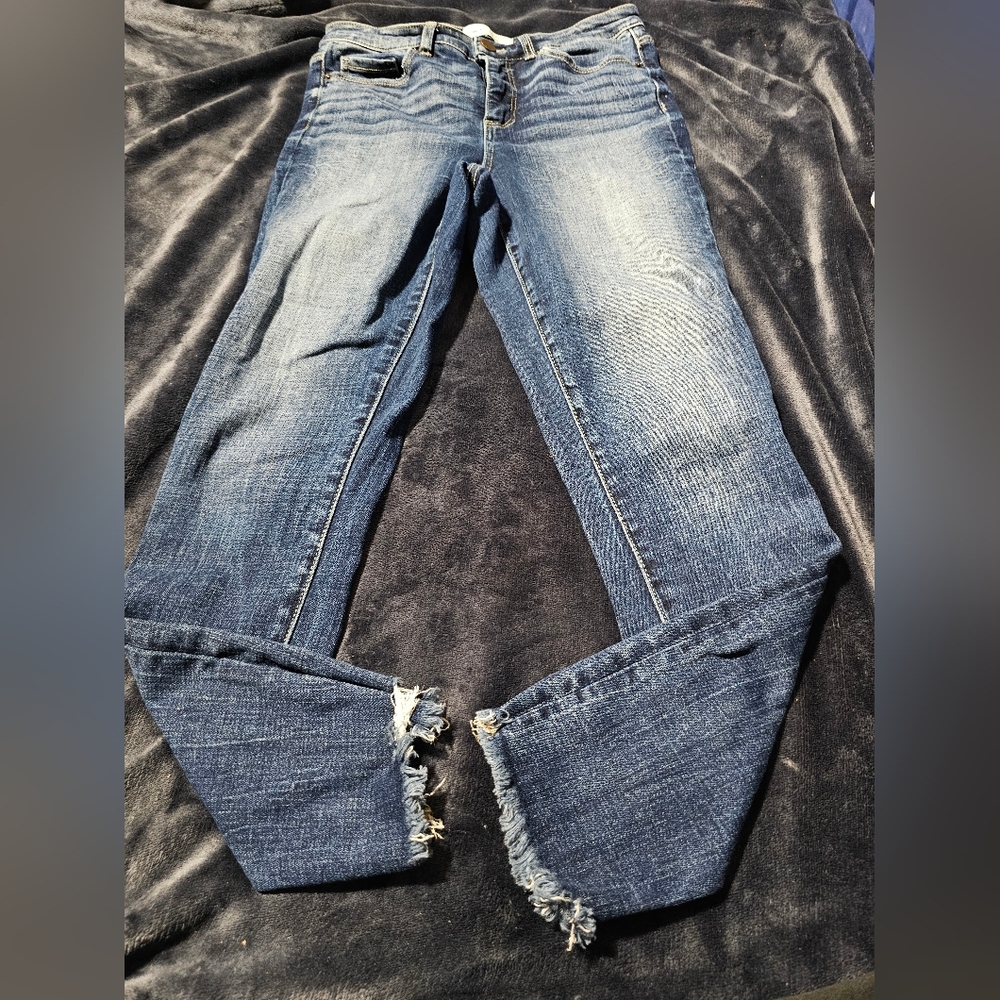 BKE Women's Blue Distressed Jeans
